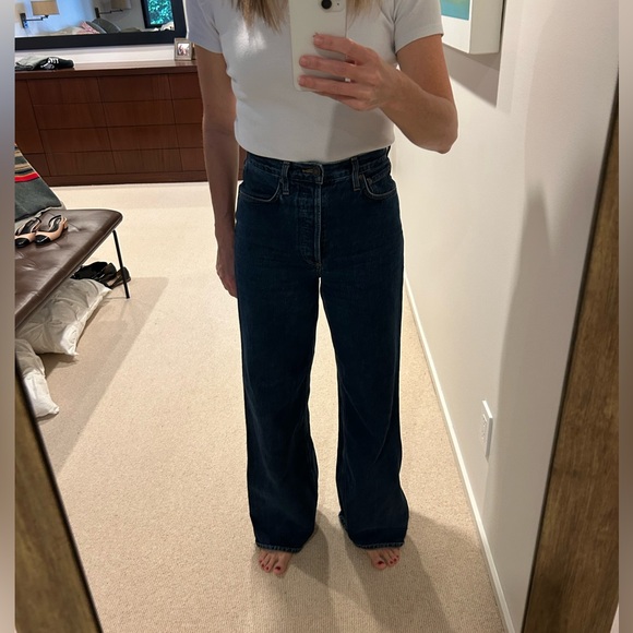 Agolde Dark Blue Flare Jeans - Picture 2 of 5